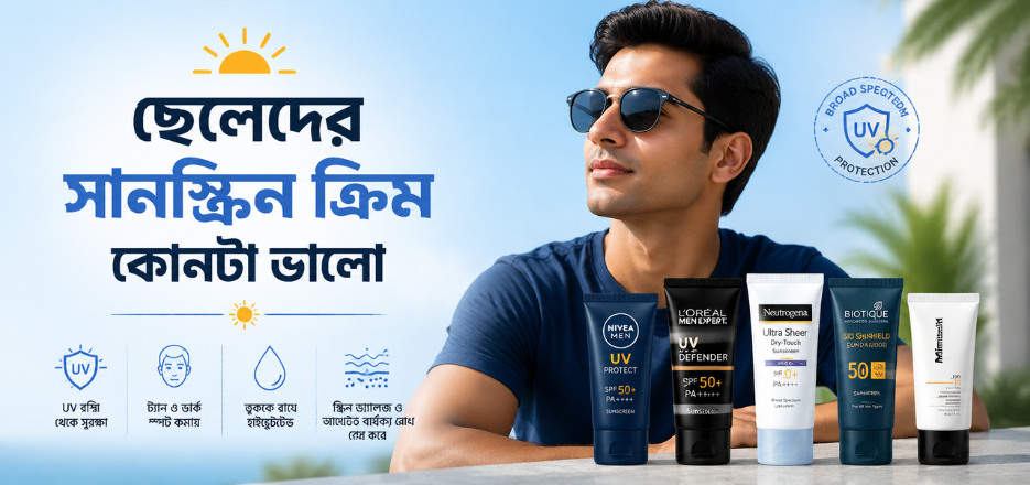 ছেলেদের সানস্ক্রিন ক্রিম কোনটা ভালো